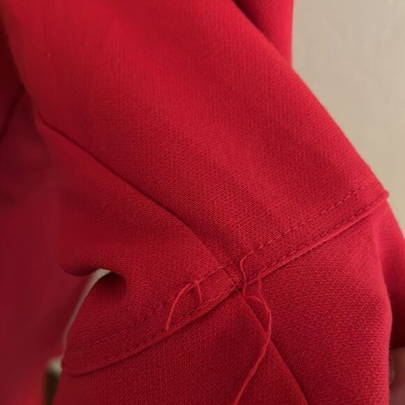 White House Black House Red Bell Sleeve Ruffle Hem Dress Feminine Contemporary - Picture 8 of 13